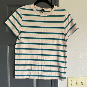 wild fable Cream Tee with Blue and Green Stripes